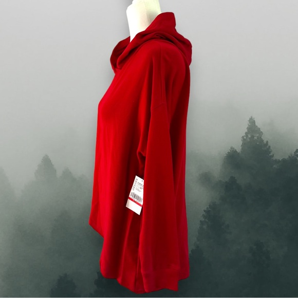 NWT Karen Kane Red Running Wild Crossover Hem Hoodie Hood Size XS - Picture 5 of 7